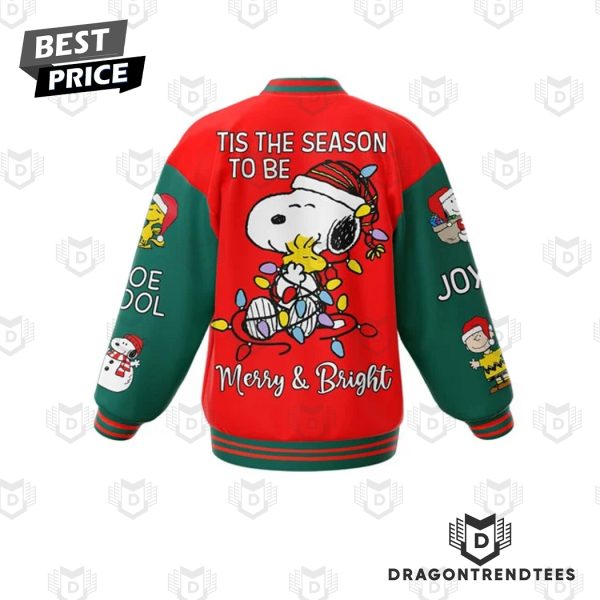 Team Snoopy Tis The Season To Be Merry & Bright Baseball Jacket