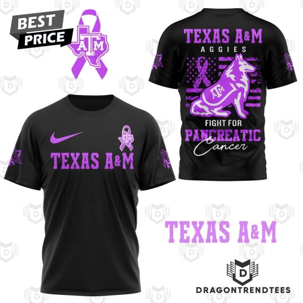 Texas A&M Aggies Fight For Pancreatic Cancer 3D T-Shirt – Black