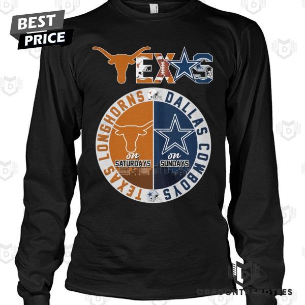 Texas Longhorns On Saturday x Dallas Cowboys On Sunday Unisex T-Shirt