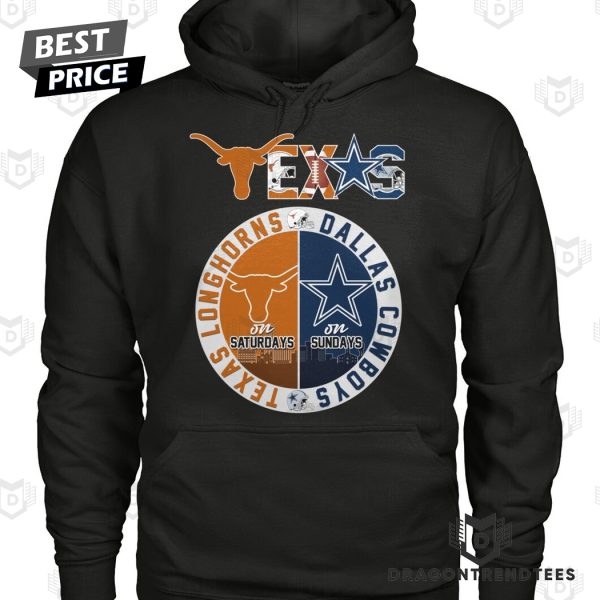 Texas Longhorns On Saturday x Dallas Cowboys On Sunday Unisex T-Shirt