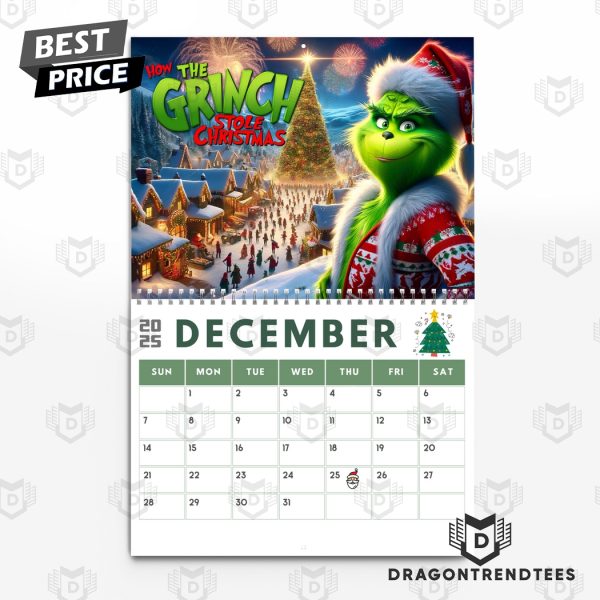 The Grinch Happy New Year 2025 Calendar