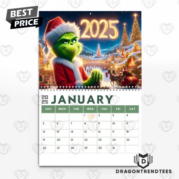 The Grinch Happy New Year 2025 Calendar