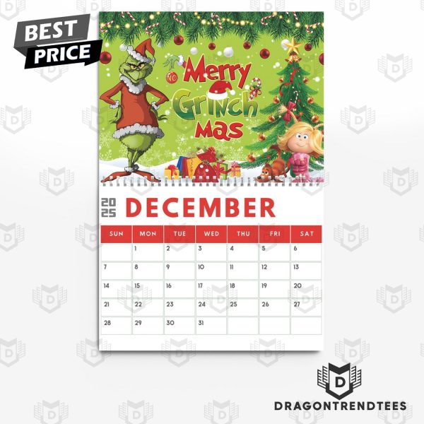 The Grinch Happy New Year 2025 Calendar