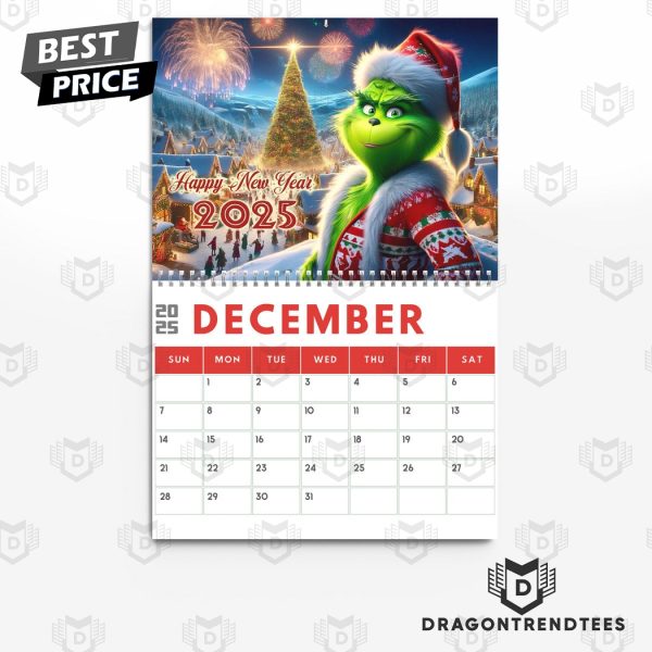 The Grinch Happy New Year 2025 Calendar