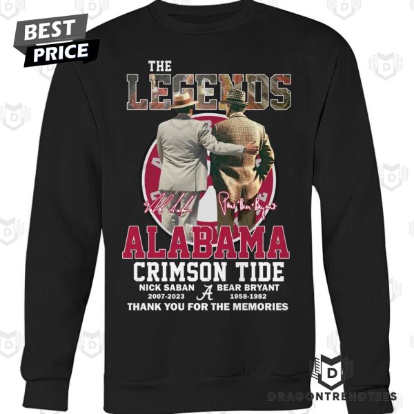 The Legends Alabama Crimson Tide Nick Saban – Bear Bryant Signature Thank You For The Memories Unisex T-Shirt