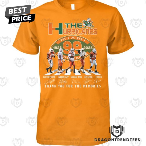 The Miami Hurricanes 99 Years 1926-2025 Signature Thank You For The Memories Unisex T-Shirt