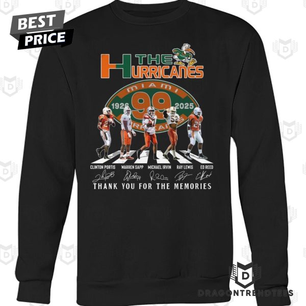 The Miami Hurricanes 99 Years 1926-2025 Signature Thank You For The Memories Unisex T-Shirt