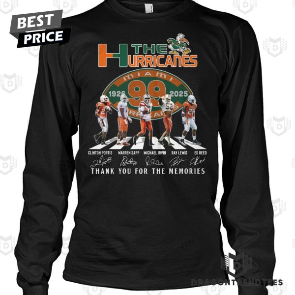 The Miami Hurricanes 99 Years 1926-2025 Signature Thank You For The Memories Unisex T-Shirt