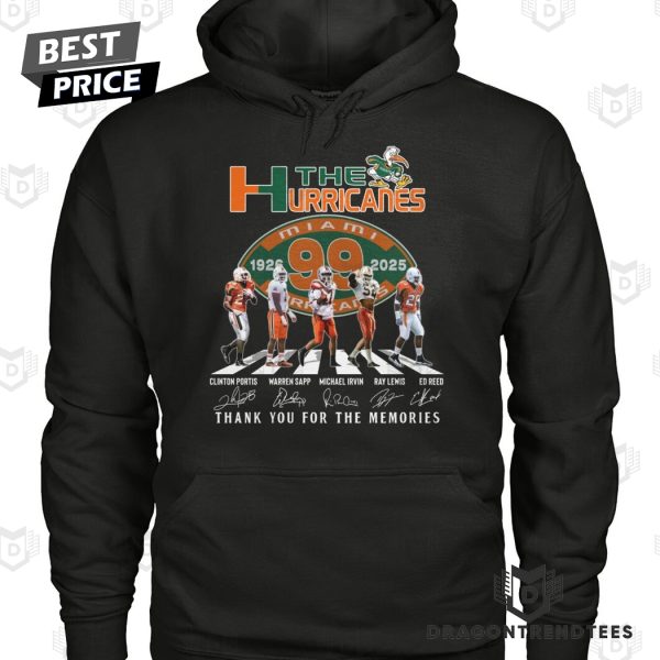 The Miami Hurricanes 99 Years 1926-2025 Signature Thank You For The Memories Unisex T-Shirt