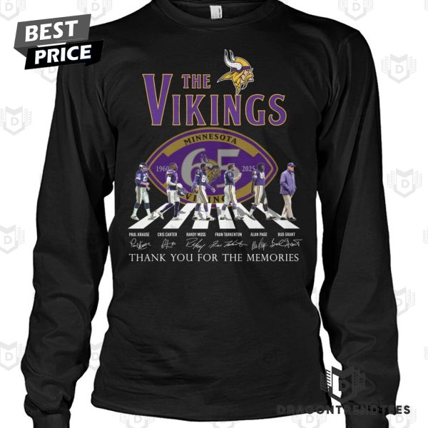 The Minnesota Vikings 1960-2025 65 Years Signature Thank You For The Memories Unisex T-Shirt