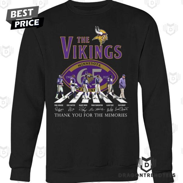 The Minnesota Vikings 1960-2025 65 Years Signature Thank You For The Memories Unisex T-Shirt