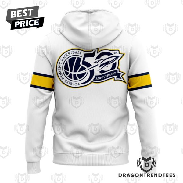 Toledo Rockets Women Basketball 50th Anniversary Hoodie – White