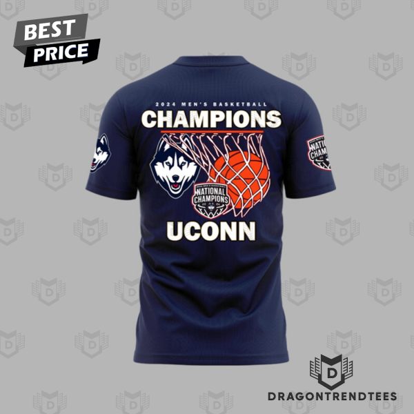 Uconn Huskies Men Basketball National Champions 2024 3D T-Shirt – Blue