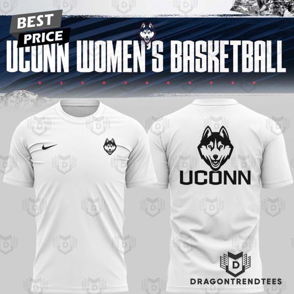 Uconn Huskies Women Basketball All White 3D T-Shirt