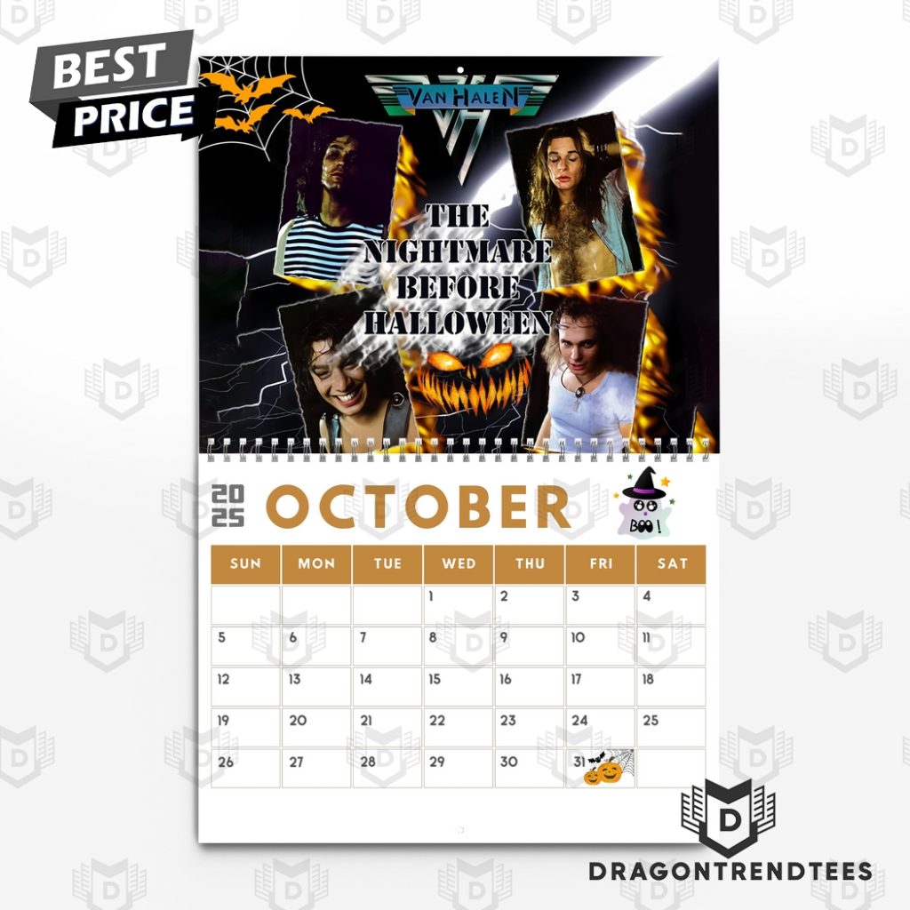 Van Halen Band New Year 2025 Calendar Dragontrendtees Store
