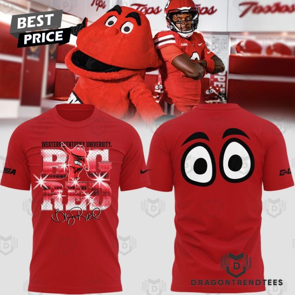 Western Kentucky Hilltoppers Football 2024 Big Red 3D T-Shirt – Red