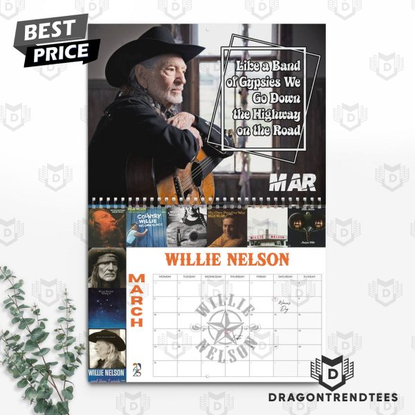 Willie Nelson New Year 2025 Calendar