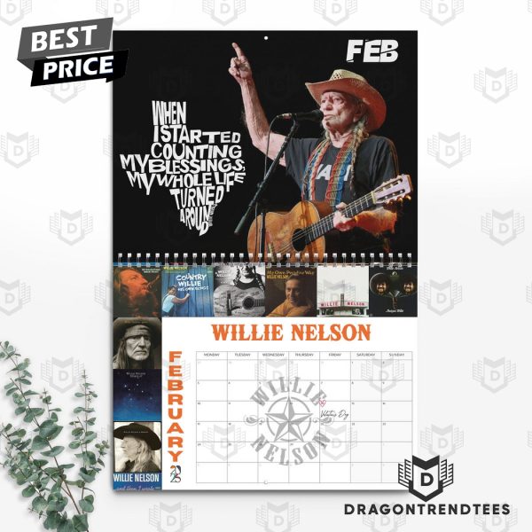 Willie Nelson New Year 2025 Calendar