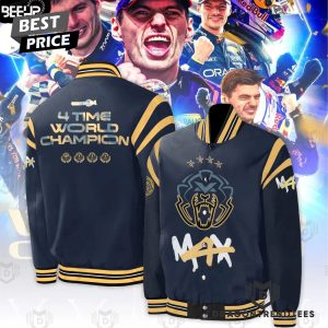 Max Verstappen 4 Time World Champion Baseball Jacket