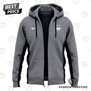 Uconn Huskies Women Basketball Grey Zip Hoodie