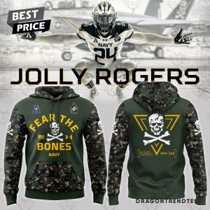 Navy Midshipmen Football Jolly Rogers Fear The Bones Hoodie