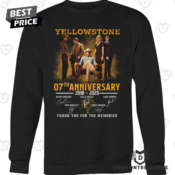 Yellowstone 07th Anniversary 2018-2025 Signature Thank You For The Memories Unisex T-Shirt