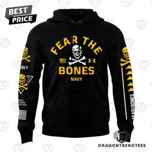 Fear The Bones Jolly Rogers Navy Midshipmen Hoodie