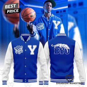 BYU Cougars Men Basketball Design Baseball Jacket