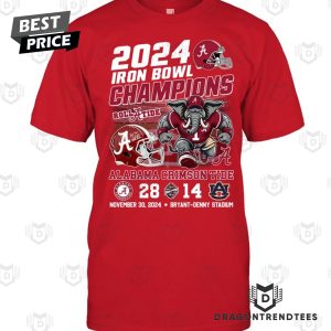 2024 Iron Bowl Champions Alabama Crimson Tide Roll A Tide Unisex T-Shirt