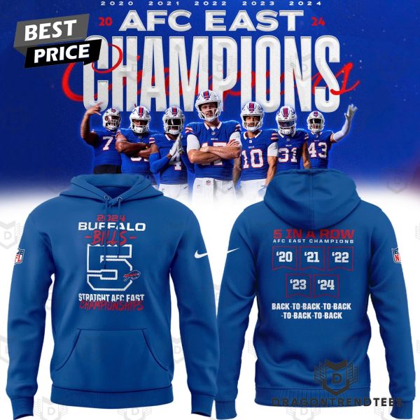 2024 AFC East Division Champions 5 In A Row Buffalo Bills Hoodie