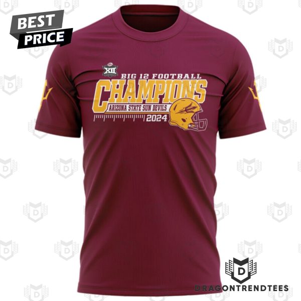 2024 Big 12 Champions Arizona State Sun Devils Football 3D T-Shirt