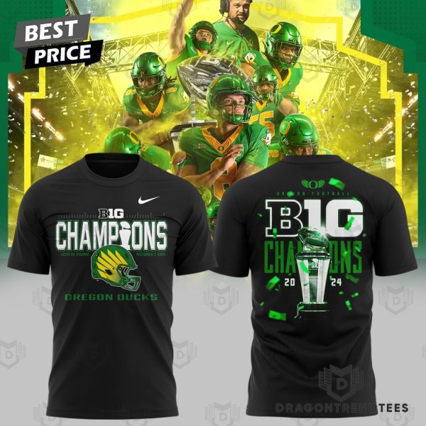 2024 Big Ten Conference Champions Oregon Ducks 3D T-Shirt