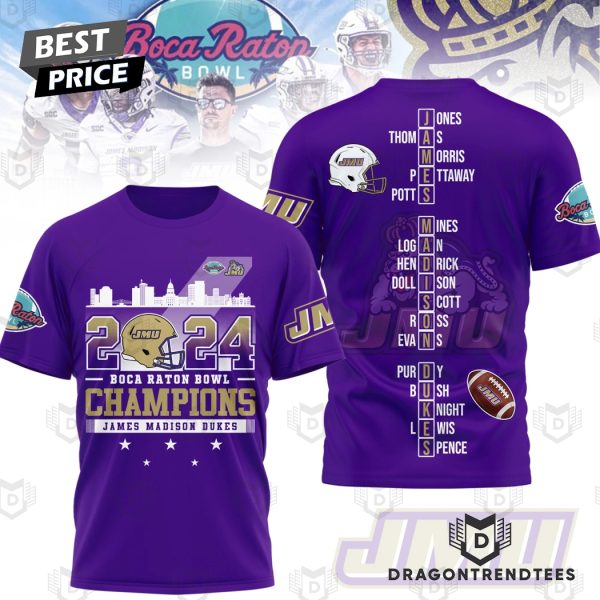 2024 Boca Raton Bowl Champions James Madison Dukes 3D T-Shirt