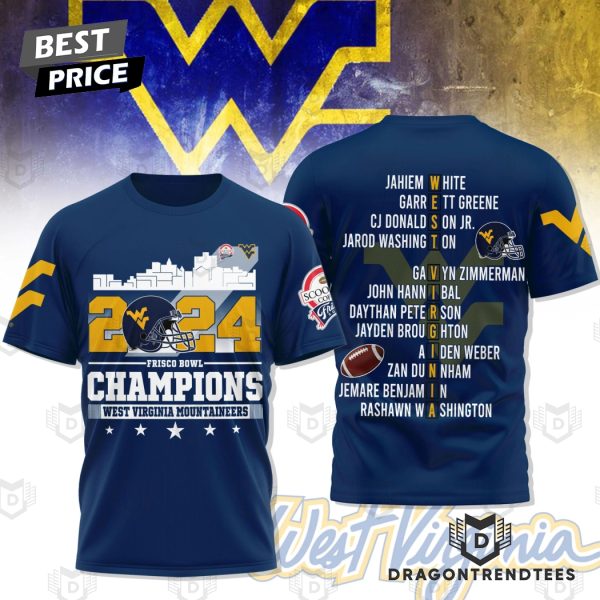 2024 Frisco Bowl Champions West Virginia Mountaineers 3D T-Shirt