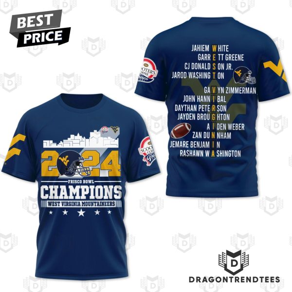 2024 Frisco Bowl Champions West Virginia Mountaineers 3D T-Shirt