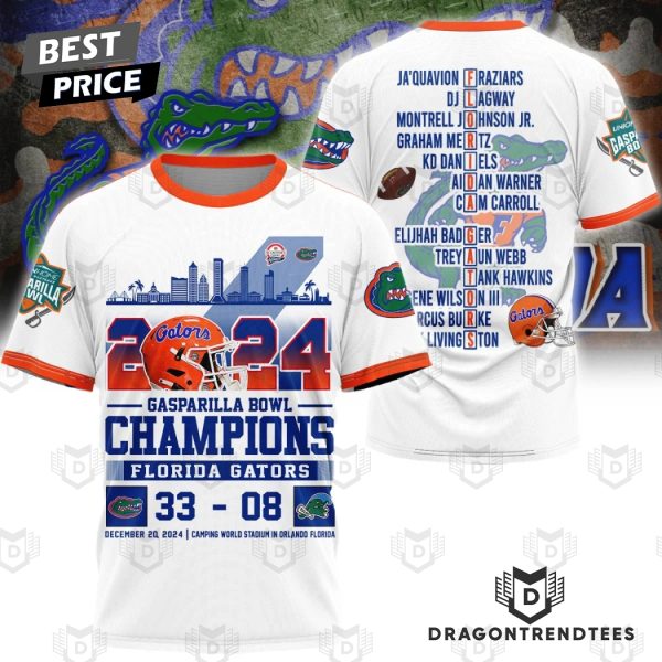 2024 Gasparila Bowl Champions Florida Gators 3D T-Shirt