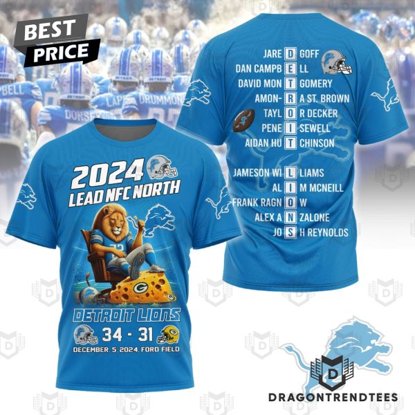 2024 Lead Nfc North Detroit Lions 3D T-Shirt