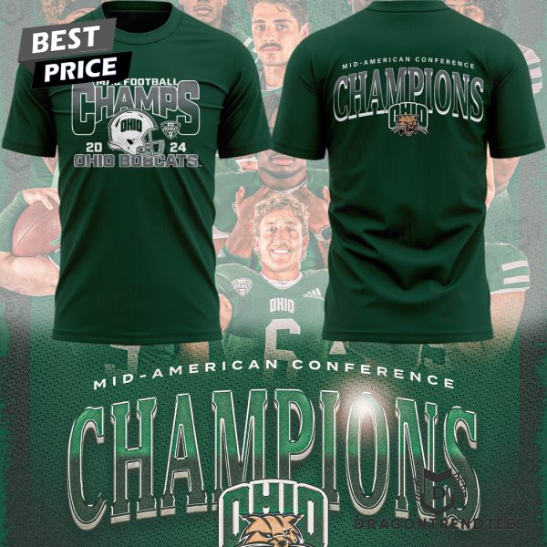 2024 Mac Champions Ohio Bobcats Football 3D T-Shirt