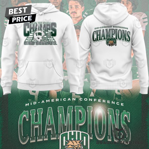 2024 Mac Champions Ohio Bobcats Football Hoodie – White