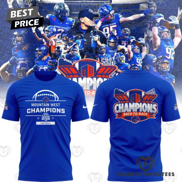 2024 Mountain West Conference Champions Back To Back Boise State Broncos 3D T-Shirt