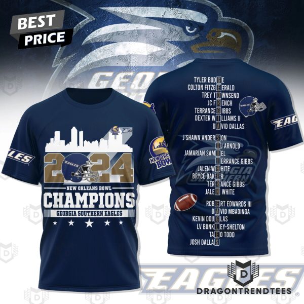 2024 New Orleans Bowl Champions Georgia Southern Eagles 3D T-Shirt