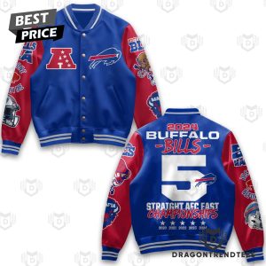 Buffalo Bills 2024 Straight Afc Fast Championship Baseball Jacket