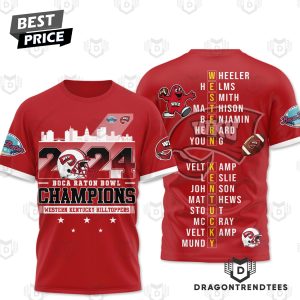 2024 Boca Raton Bowl Champions Western Kentucky Hilltoppers 3D T-Shirt