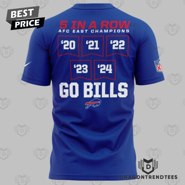 5 In A Row 2024 AFC East Division Champions Buffalo Bills – Go Bills 3D T-Shirt