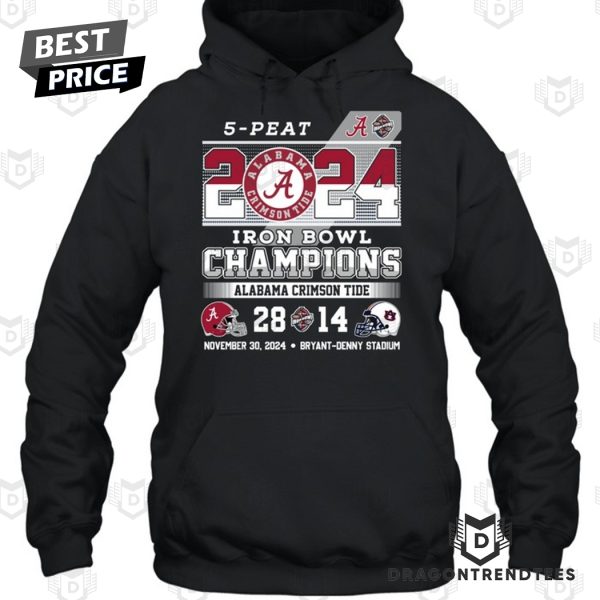 5-Peat 2024 Iron Bowl Champions Alabama Crimson Tide Unisex T-Shirt