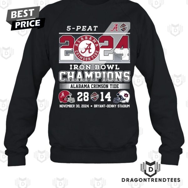 5-Peat 2024 Iron Bowl Champions Alabama Crimson Tide Unisex T-Shirt