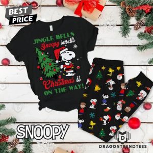 Jingle Bells Snoopy Smells Christmas Is On The Way Pajamas Set