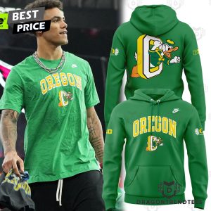 Oregon Ducks Big 10 Logo Design Hoodie – Green_