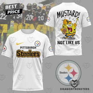 Pittsburgh Steelers Mustardrd Not Like Us 3D T-Shirt – White