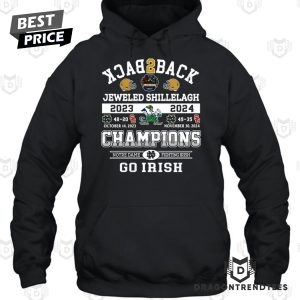 Back 2 Back Jeweled Shillelagh 2023-2024 Champions Notre Dame Fighting Irish Unisex T-Shirt